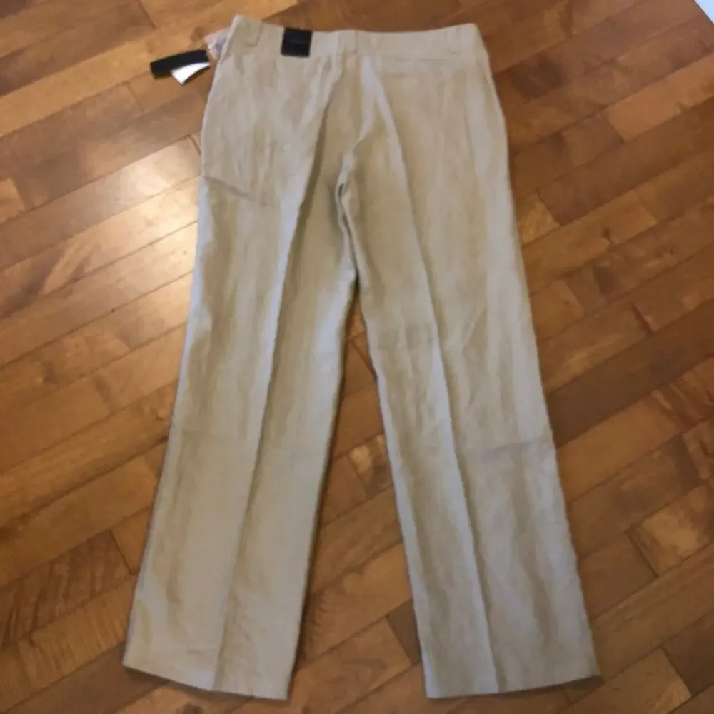 NWT Bloomingdales the mens store linen kahaki pants size 34 X 32